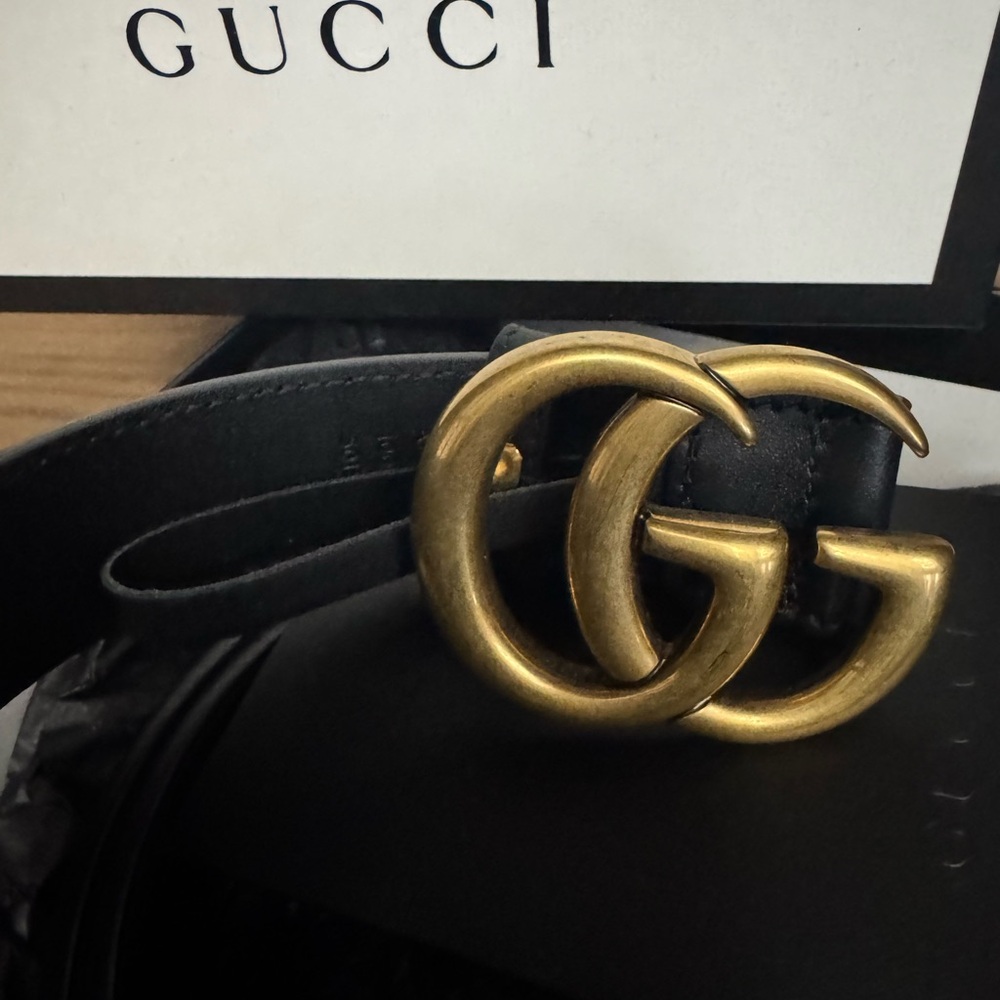 Gucci Black Leather Belt